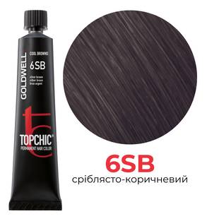 Професійна фарба для волосся Goldwell Topchic 60 мл 6SB сріблястий коричневий 4021609000778 фото