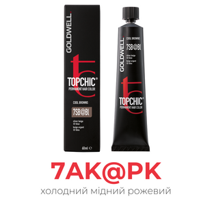 Профессиональная краска для волос Goldwell Topchic 60 мл 7AK@PK холодный медный розовый 4021609019305 фото