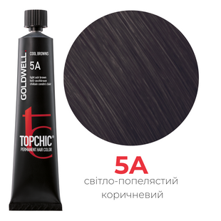 Профессиональная краска для волос Goldwell Topchic 60 мл 5A светлый коричневый пепельный 4021609000761 фото